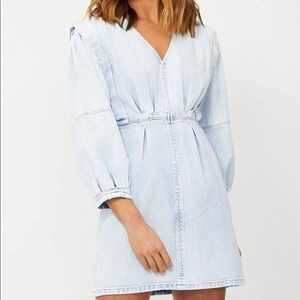 Zara Pleated Denim Dress